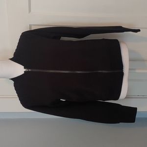 Athletic Works black zip front sweatshirt with skater sleeves